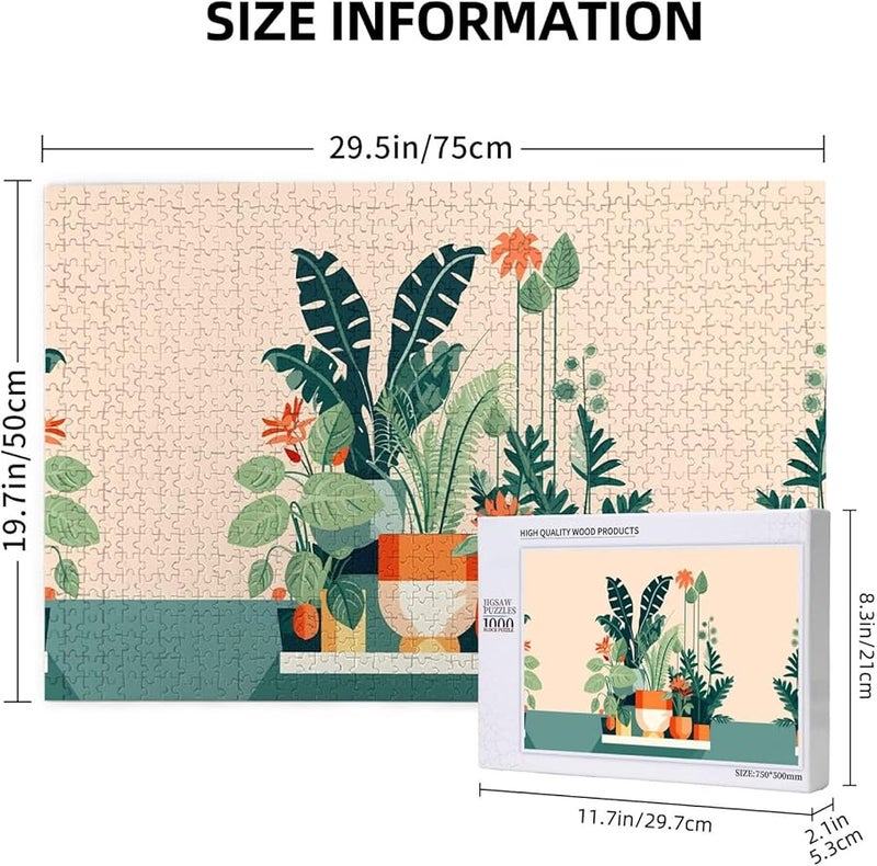 لغز بازل من 1000 قطعة للكبار من فيايا كارتون - نبات أخضر صغير لتزيين المنزل - Image 3